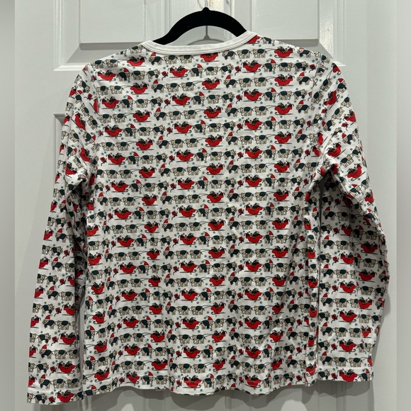 Roller Rabbit Christmas Holly Jolly hathi Pajama set Top Pants Lounge Xmas XS - Picture 8 of 10